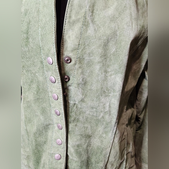 Live A Little Suede Leather Lined Jacket. Y2K - Picture 3 of 8